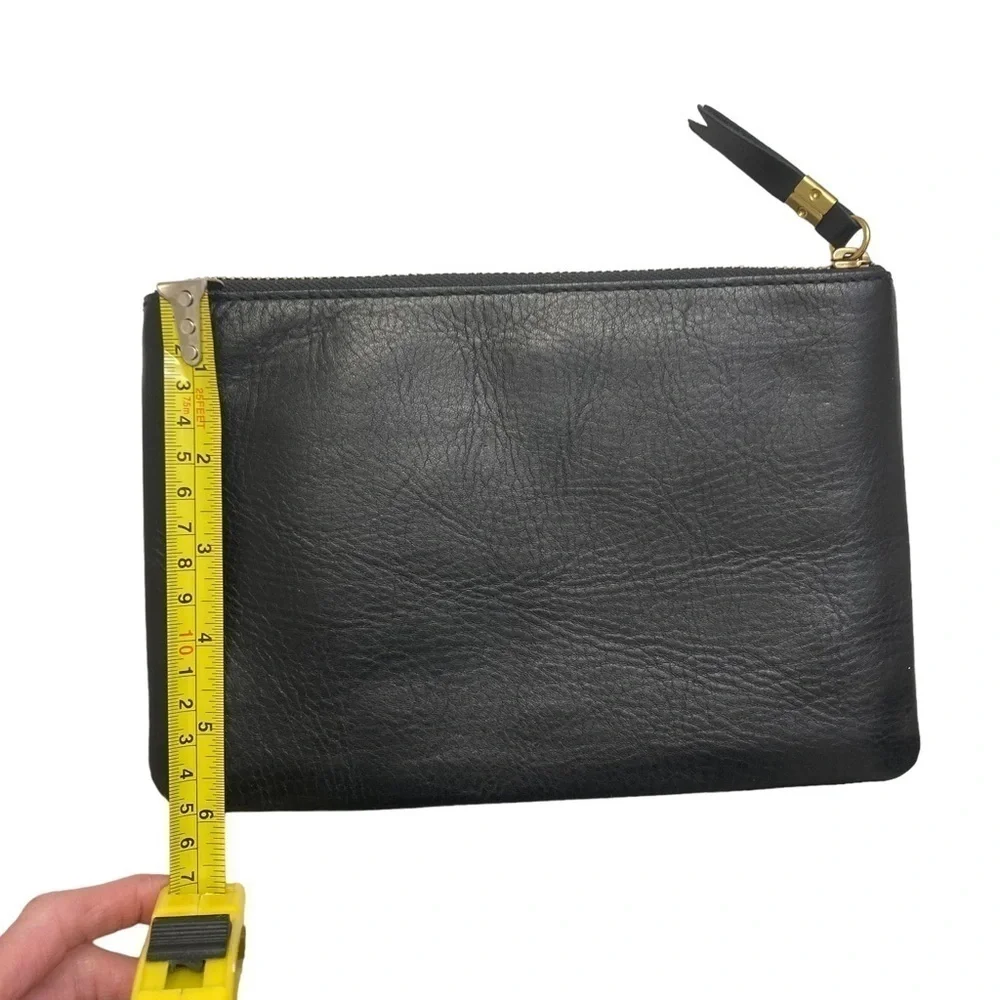 Madewell black leather clutch bag